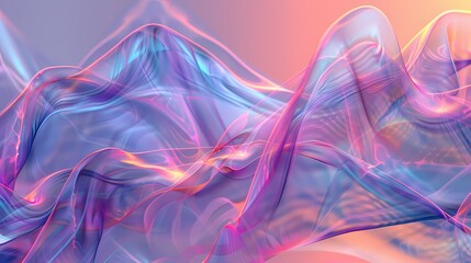 Canvas Print - Colorful digital waves intertwining in an abstract dance