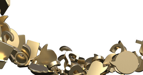 Poster - 3D rendering flying email icon and web flying