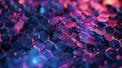 Sticker - Abstract 3d rendering of hexagons. Futuristic background with hexagons.