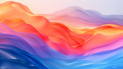 Poster - Abstract wavy background. 3d rendering, 3d illustration.