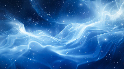 Wall Mural - abstract blue background with white lines and stars. 3d illustration.