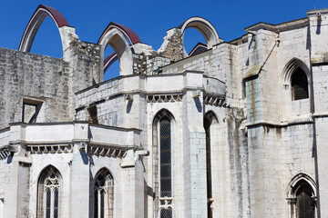 Wall Mural - Ruins of The Convent of Our Lady of Mount Carme in Lisbon, Portugal.