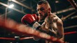 © Lisa_Art - the boxer in the ring is muscular and tattooed AI generated