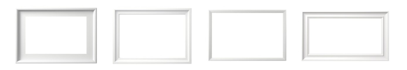 Realistic horizontal picture frame isolated on transparent background cutout png