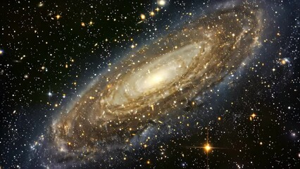 Wall Mural - a spiral galaxy with stars in the background, creating a celestial scene, a celestial sky filled wit
