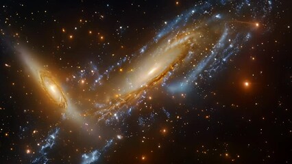a giant galaxy dominates the celestial sky, filled with twinkling stars and cosmic wonders, a celest