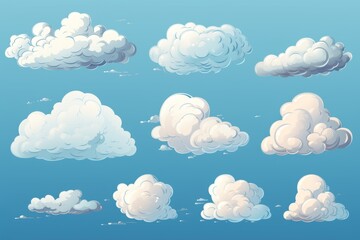 Wall Mural - A collection of clouds with a blue sky. Generative AI