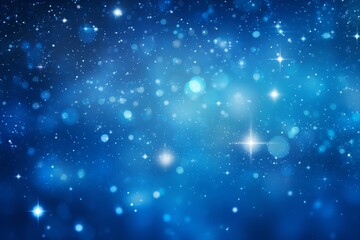 Wall Mural - abstract background of blue sky with bokeh and stars. generative ai