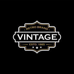 Canvas Print - Classic Vintage Retro Label Badge Logo Vector Template