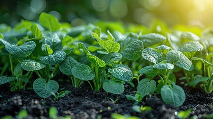 Poster - A close-up of fresh sorrel growing in a garden.