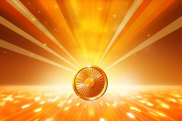 Wall Mural - An orange background with a gold coin. Generative AI