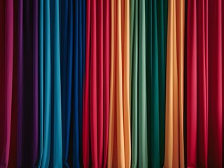 A colorful drapery with rainbow colors background