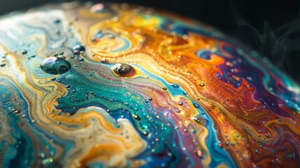Wall Mural - A colorful swirl of paint on a surface