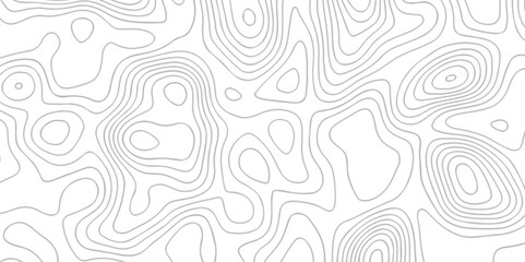 Poster - Topographic map background geographic line map with elevation assignments. The black on white contours vector topography stylized height of the lines map.	