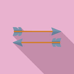 Poster - Illustration of two arrows pointing in opposite directions on a minimalist pink backdrop