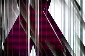 Poster - Dynamic structural thrash abstract art with slashes and glitches