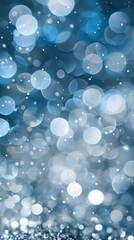 Poster - Mystical blue bokeh lights with a sparkling effect. Perfect for festive, holiday, and celebration themes