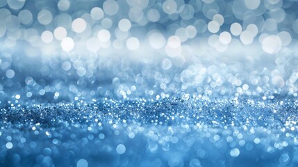 Poster - Sparkling blue glitter with bokeh lights. Ideal for holiday, celebration, and festive backgrounds