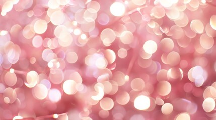 Poster - Soft pink bokeh background with warm light hues. Ideal for romantic and gentle themes