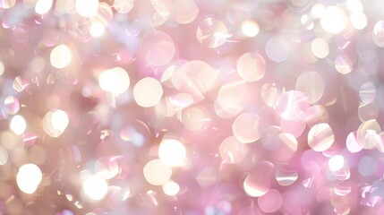 Poster - Light pink and white bokeh background with a dreamy effect. Suitable for soft and romantic designs