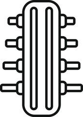 Poster - Outline vector design of a microchip suitable for tech and electronics themes