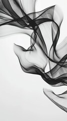 Poster - Delicate black abstract lines on white background forming fluid shapes and textures. Ideal for modern art, minimalist designs, and elegant presentations