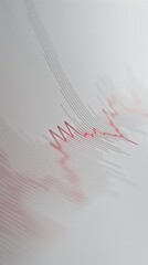 Poster - seismic waves lines on paper drown by Seismological device for measuring earthquakes.