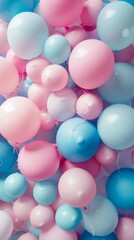 Poster - Full frame of pastel balloons, a joyful and vibrant scene perfect for celebrations and party backgrounds