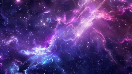 Aufkleber - Abstract space scene with pink and purple star bursts and cosmic energy flows. Ideal for creative backgrounds