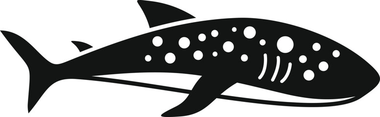 Wall Mural - Simplistic vector design of a shark silhouette in black on a white background