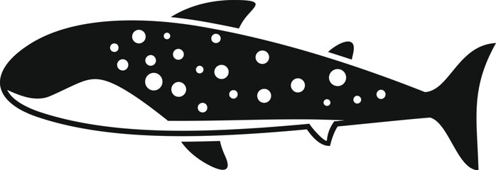 Sticker - Black and white silhouette of a fish with spots, ideal for marine life themes