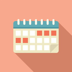 Poster - Vector illustration of a stylized calendar with marked dates, on a pastel background
