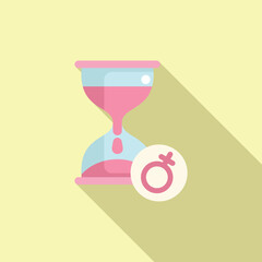 Poster - flat design illustration of an hourglass alongside a stopwatch, symbolizing time management and dead