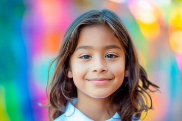 10 year old school kid portrait photography blur background bright colors