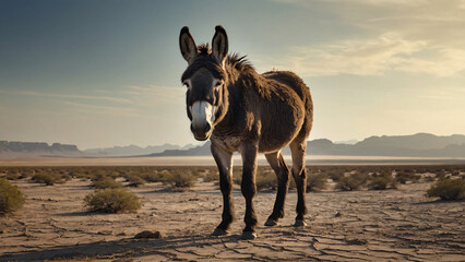 donkey with nature background