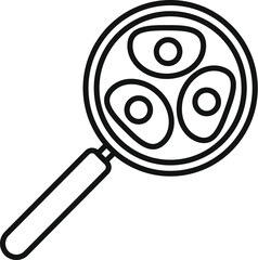 Sticker - Black and white line art of a magnifying glass with an elegant design, perfect for icons or educational content