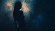 © Bijac - mysterious silhouette of woman posing in dark room low key photography