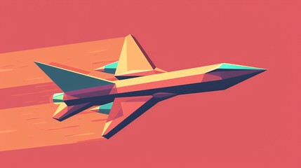 jet paper plane flat design side view speed animation Tetradic color scheme