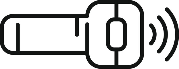 Poster - Simplicityfocused vector icon of a wireless computer mouse with radio waves