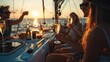 © Bijac - luxurious leisure group of friends enjoying champagne on a yacht sailing the sea travel and lifestyle photography
