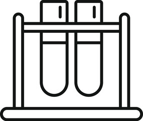 Poster - Outline vector icon of test tubes in a rack, representing science and laboratory research