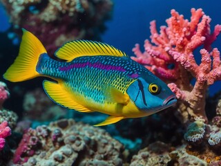 Coral reef fish illustration