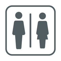 Wall Mural - Restroom door pictograms. Woman and man public toilet vector signs, female and male hygiene washrooms symbols, black ladies and gentlemen wc restroom ui