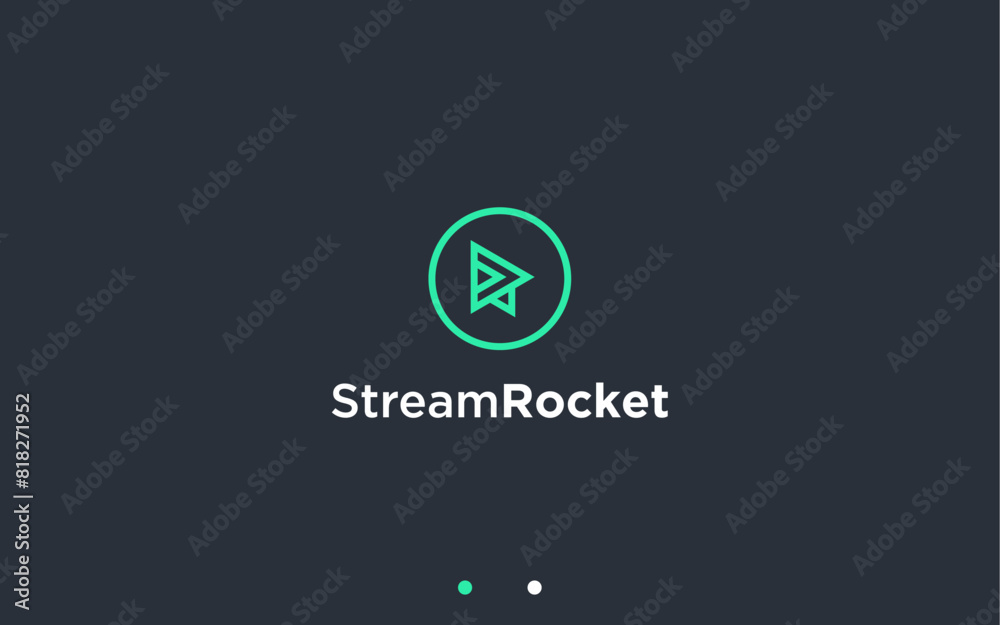 letter r with rocket logo design vector silhouette illustration Stock ...