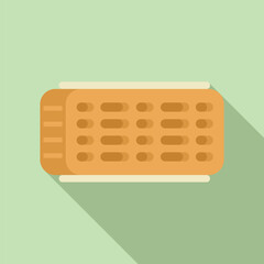 Poster - Minimalist flat design icon of a vintage radio with shadows on a pastel background