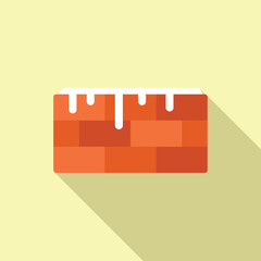 Poster - Vector image of a stylized brick wall featuring a modern flat design with a dripping white paint effect