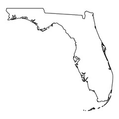 Wall Mural - white outline of the state of florida