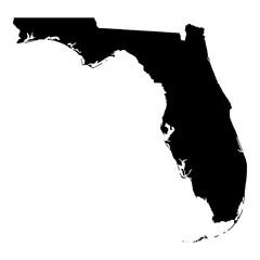 Wall Mural - black solid map of the state of florida