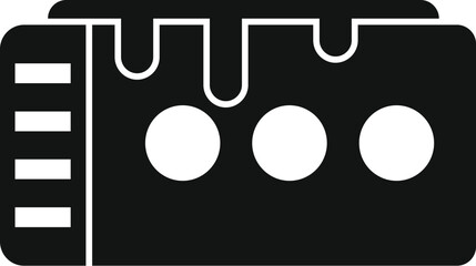 Poster - Vector illustration of a ram memory card icon in a simple black and white design