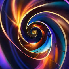Canvas Print - vibrant colorful swirl vortex abstract light